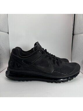 Nike Air Max Mens Athletic Running Shoes US 11 Mesh Breathable Triple Black Gym
